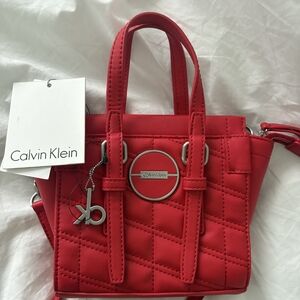 Calvin Klein Red Mini Quilted Bag